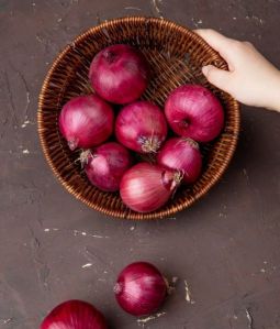 A Grade Fresh Red Onion, Packaging Type : Mesh Bag for Cooking
