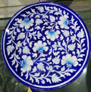 10 Inch Blue Pottery Plate
