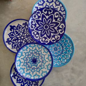 12 Inch Blue Pottery Plate