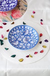 6 Inch Blue Pottery Plate
