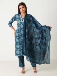 Blue Aura Cotton Suit