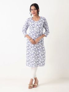 Indigo Bloom Single Printed Cotton Kurti