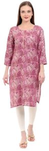 Mystic Plum Leaf Rayon Kurti