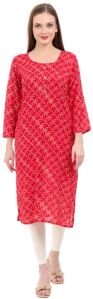 Saffron Bandhani Elegance Kurti