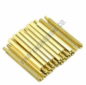 Plain Polished Brass Hexagonal Standoff, Color : Golden