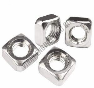 Polished Stainless Steel Square Nuts, Color : Grey for Industrial Use