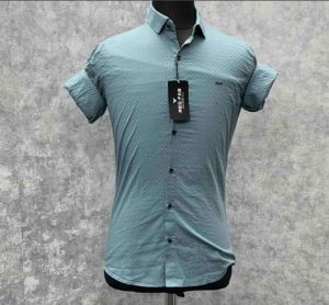 Slate Blue Mens Cotton Casual Wear Shirt