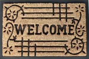 Fancy Rubber Backing Welcome Coir Doormat