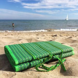 Green Waterproof Foldable Beach Mat, for Travel