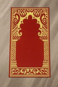 Printed Red Premium Polypropylene Prayer Mat 2x4 Ft Classic