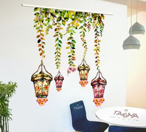 Hanging Lamp PVC Wall Sticker, Color : Multicolor