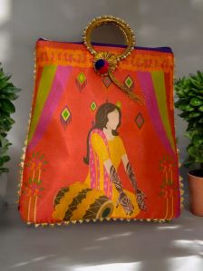 Printed Brocade Potli Rajasthani Bags, Color : Multicolor