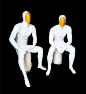 Fiber Mannequins, Color : White Sitting, Model Number : Jag MN 002