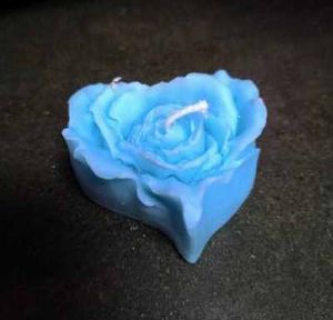 Heart Rose Soy Blend Wax Candle, Color : Blue
