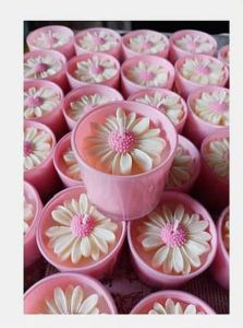 Soy Wax Murphy Daisy Flower Jar Candle, Color : White, Pink