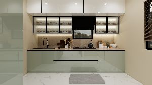 MDF Plywood Modular Kitchen Designing, Shape : V Shape