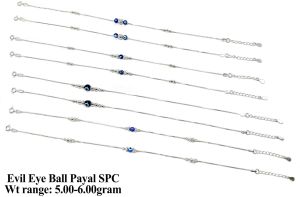 92.5 Silver Evil Eye Ball Payal Spc
