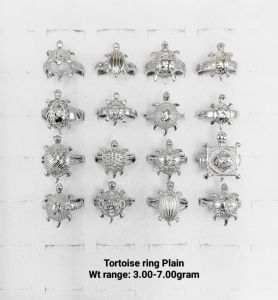 Sunbera Polished 92.5 Silver Tortoise Ring Plain, Shape : Round