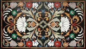 Black Marble Inlay Table Top
