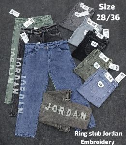Printed Unisex Ring Slub Jordan Denim Jeans 28 & 36