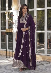 Women Anarkali Gown Dupatta Set