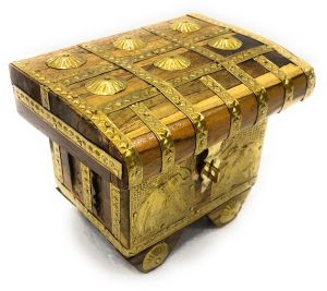 Navrang Handcrafted Wood Decorative Boxes Patari, Color : Golden