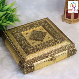 Navrang Meenakari Metal Wooden Dry Fruits Box Multi Sizes