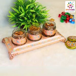 Wood Meenakari Dry Fruit Box