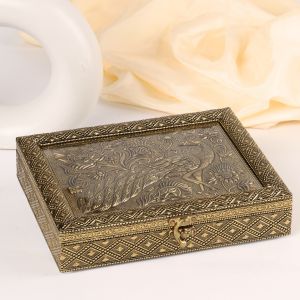 Wood Peacock Dry Fruit Box for Gift