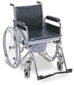 Wheelchair Commode With Detachable Armrests And Footrests