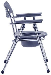 Powder Coated Steel Wide Foldable Commode Chair (8991)