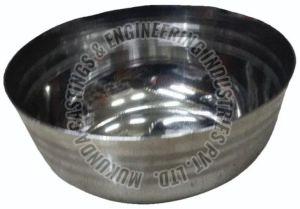 Round Manganese Stainless Steel Bowl, Color : Silver
