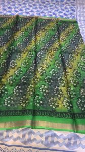 Tussar Desi Silk Screen Print Saree
