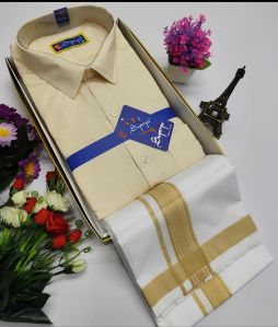 Men Shirt Dhoti Combo Set