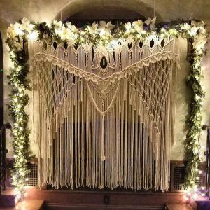 Plain Cotton Handmade Macrame Wedding Backdrop, Color : Multicolor