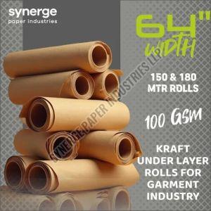 100 GSM 64 Inch  Brown Plain Underlayer Paper Roll