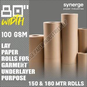 100 GSM 80 Inch Brown Plain Underlayer Paper Roll
