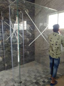 Polished Glass Shower Doors, Color : Transparent