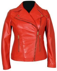 Plain Ladies Winter Leather Jacket Casual Wear