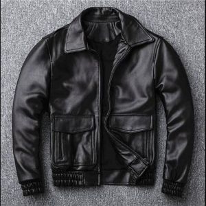 Mens Black Sheepskin Leather Jacket