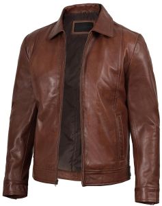 Mens Brown Lambskin Leather Jacket