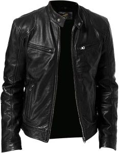 Plain Mens Premium Lambskin Leather Jacket Casual Wear