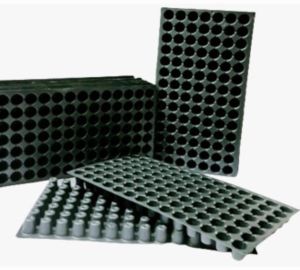 Plain Durability HDPE 98 Cavity Seedling Tray, Color : Black