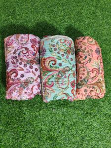 Natural Crepe Position Print Embroidery Fabric