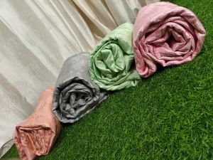 Solid Polyester Silver Lurex Jari Brocade Fabric Ethnic Wear