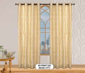 4d Print 128 Beige Light Window Curtains