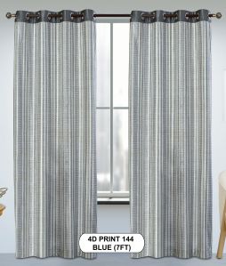 4d Print 144 Blue Luxurious Light Window Curtains