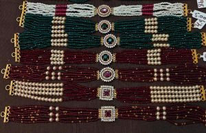 No1 Brass Choker Necklace Sets, Color : Gold+silivar Party