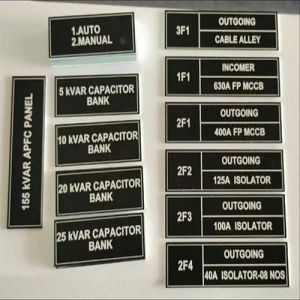 Aluminium Electric Panel Board Name Plate