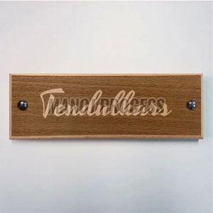 Wooden Name Plate Printing Services, Color : Brown
